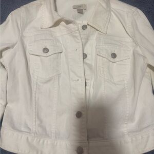 LOFT Women's Cream Jean Jacket
